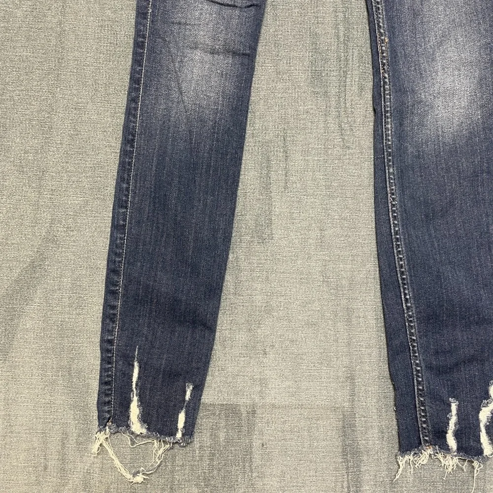 Hollister Jeans Legging Womens 26W Blue Denim Medium Wash High Rise Raw Hem